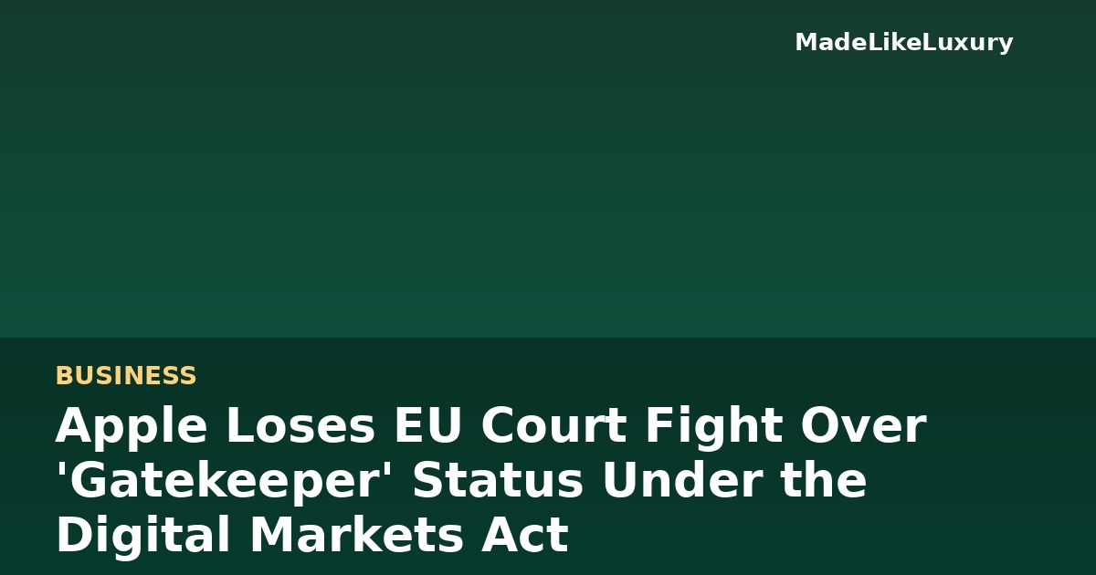 Apple logo overlaid on a European Union flag representing the Digital Markets Act ruling